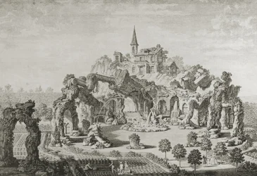  Der Grottenberg im Garten des Grafen Fries in VoslaunEnglish: The grotto mountain in the garden of Count Fries in Voslaun